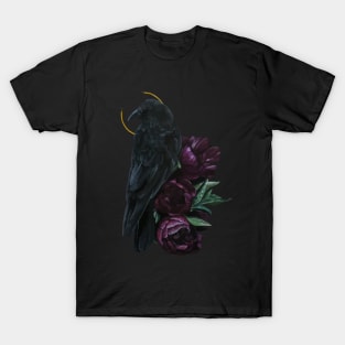 crow and flowers T-Shirt